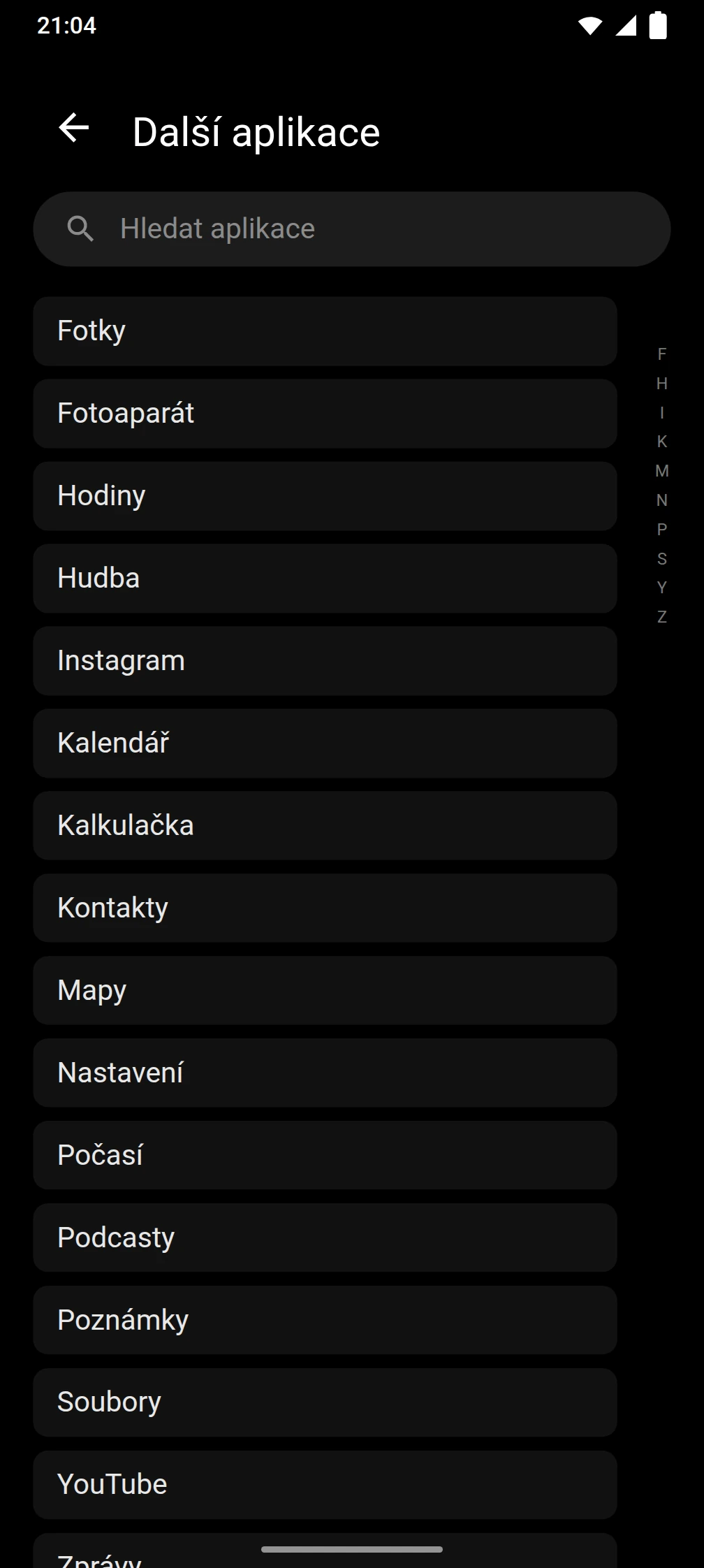 Snímek obrazovky aplikace Timeout