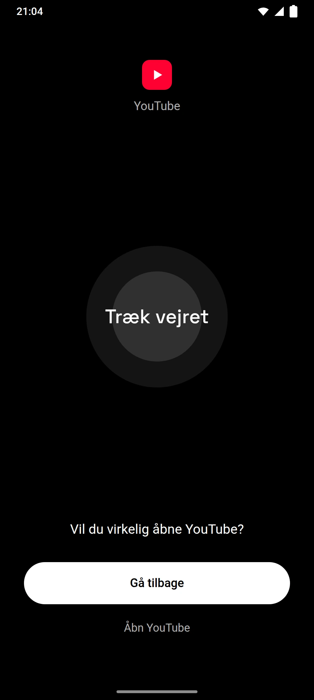 Skærmbillede af Timeout-appen
