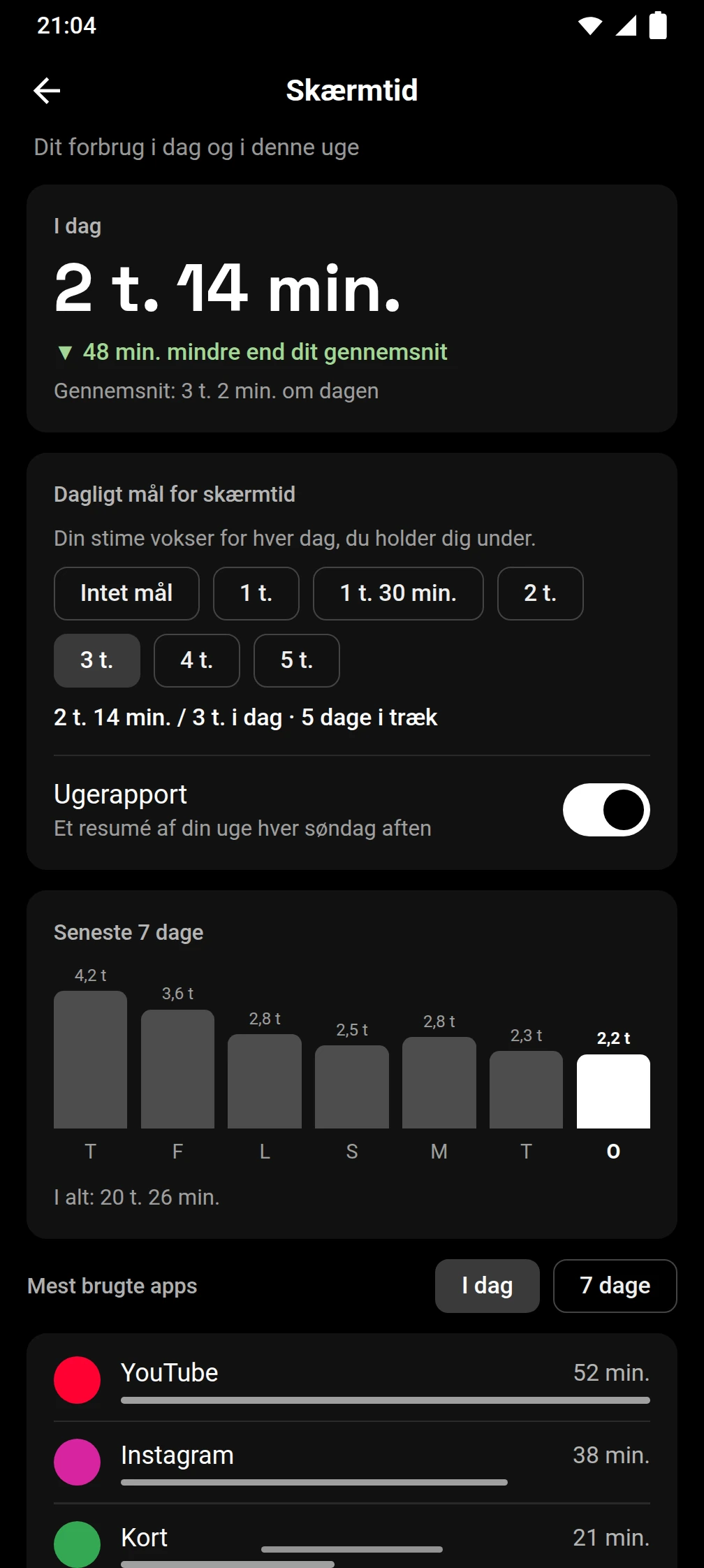 Skærmbillede af Timeout-appen