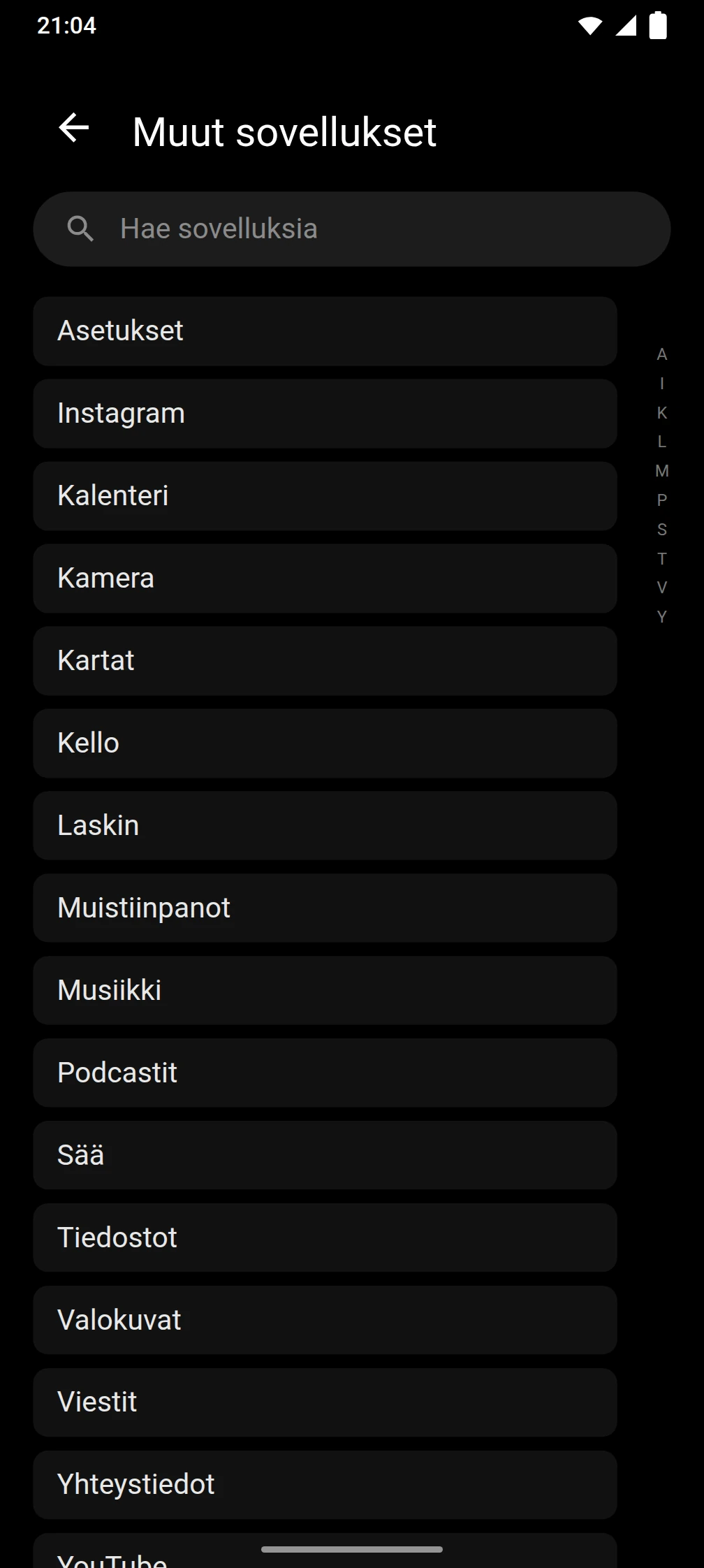 Kuvakaappaus Timeout-sovelluksesta