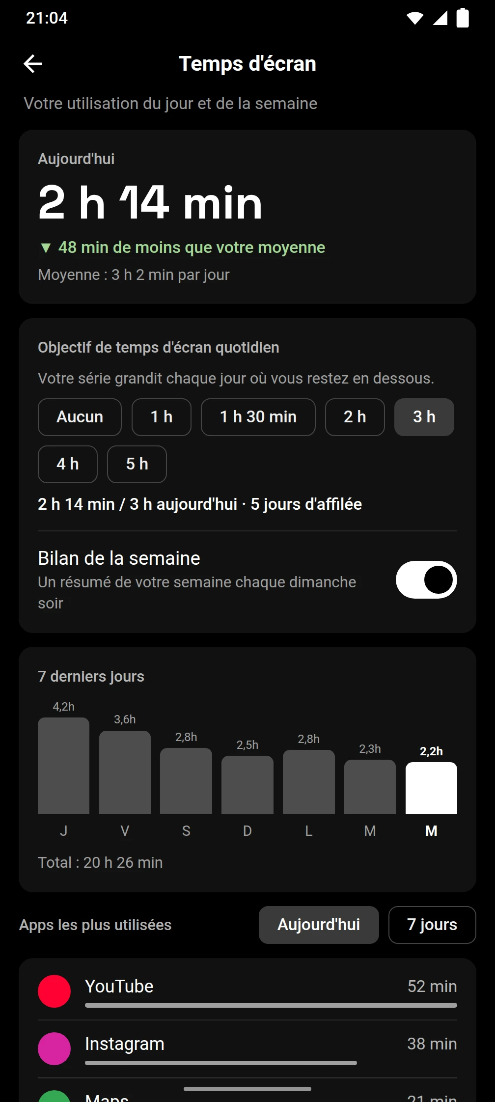 Capture d'écran de l'application Timeout