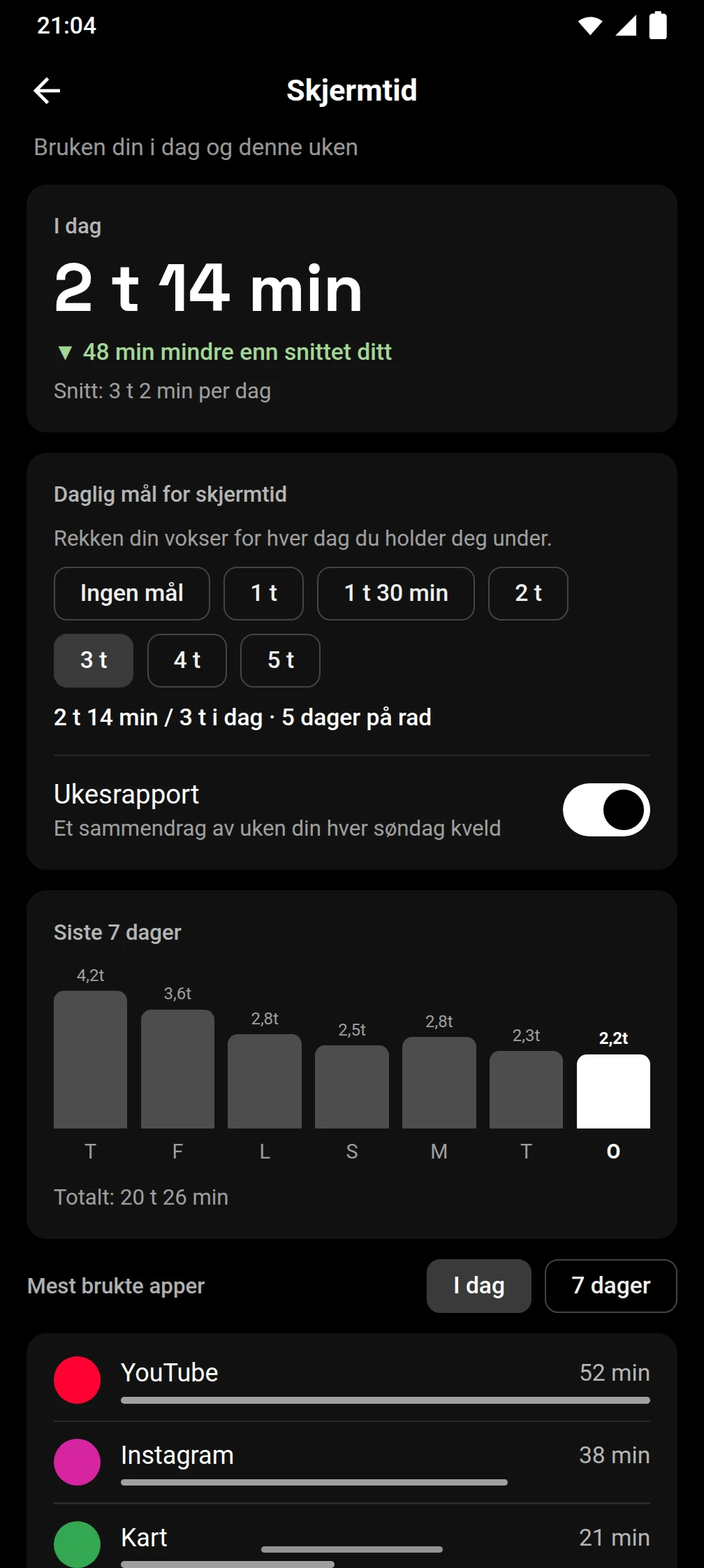 Skjermbilde av Timeout-appen