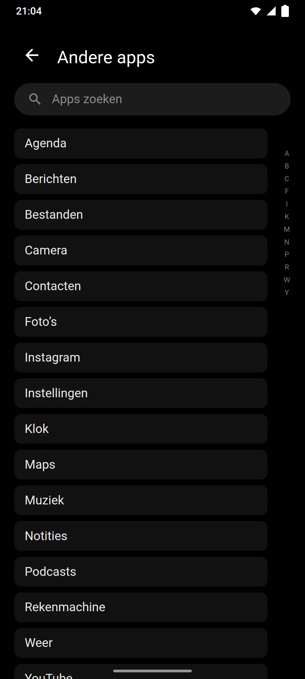 Screenshot van de Timeout-app
