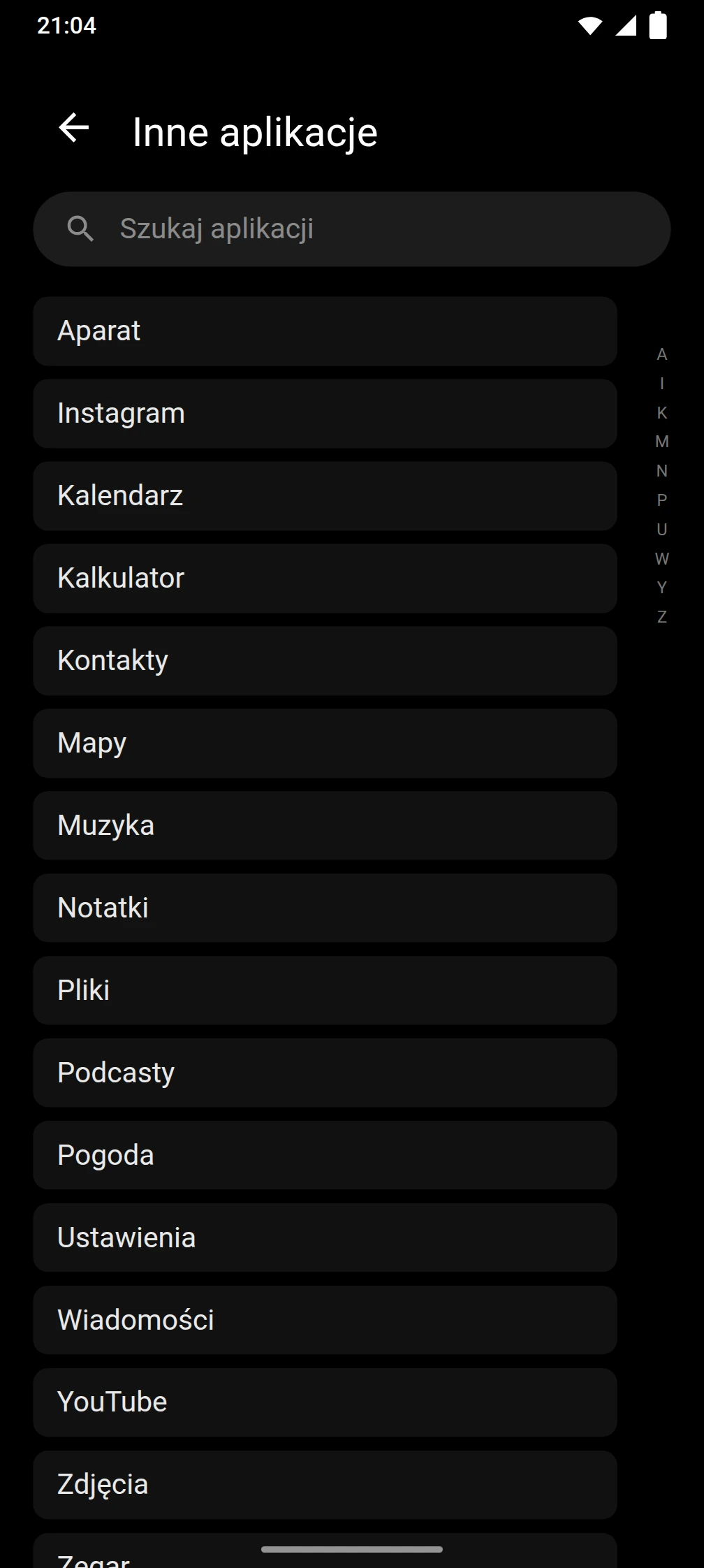 Zrzut ekranu aplikacji Timeout