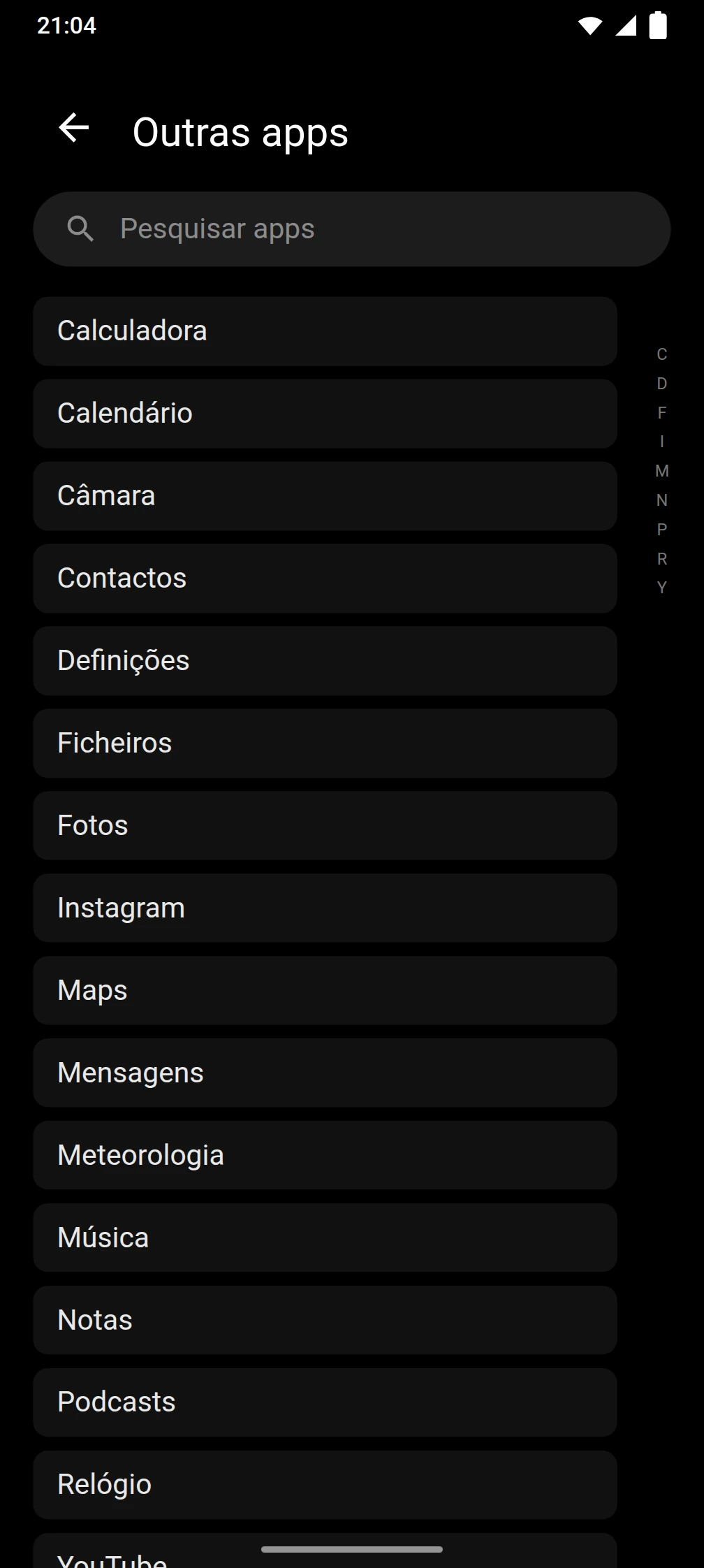 Captura de ecrã da app Timeout