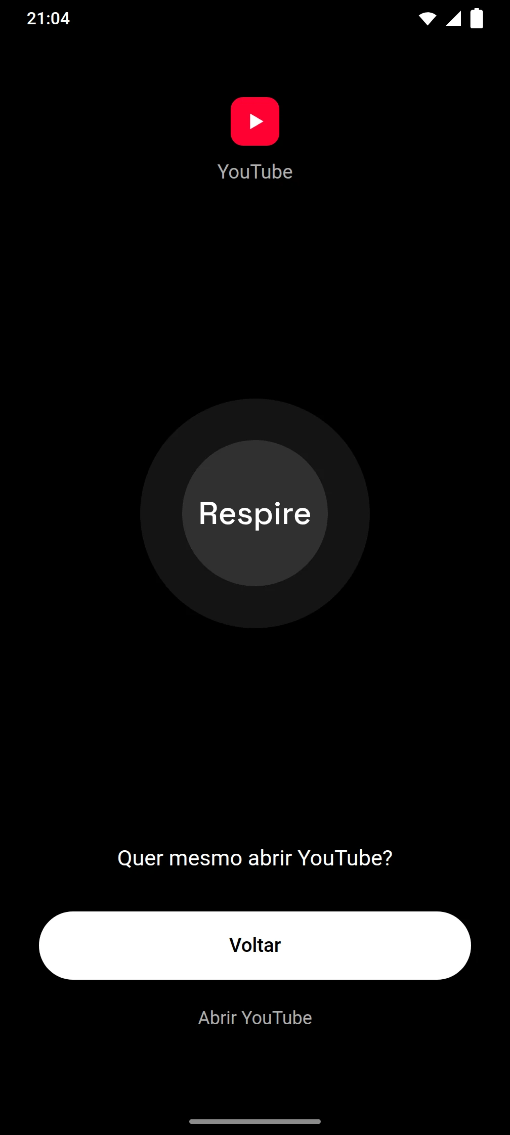 Captura de tela do app Timeout