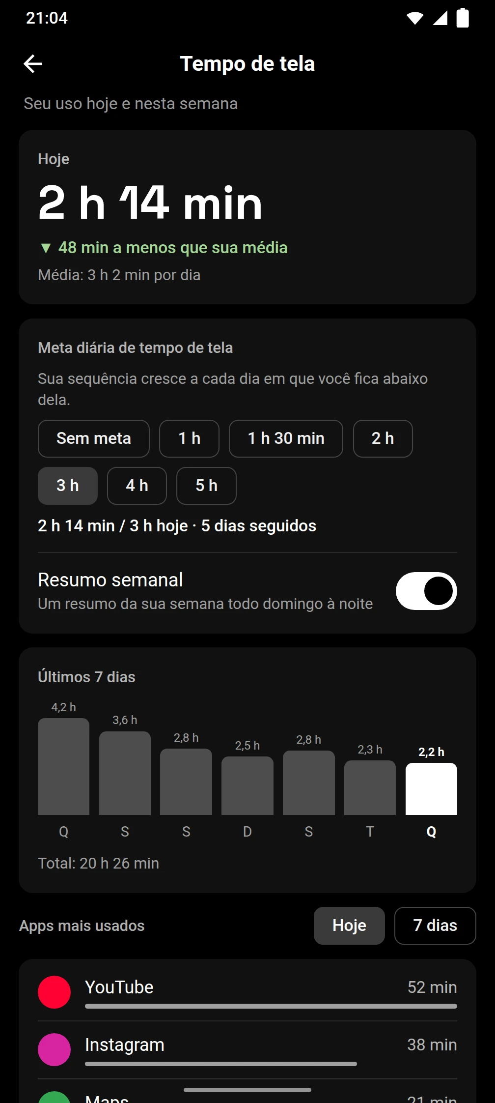 Captura de tela do app Timeout