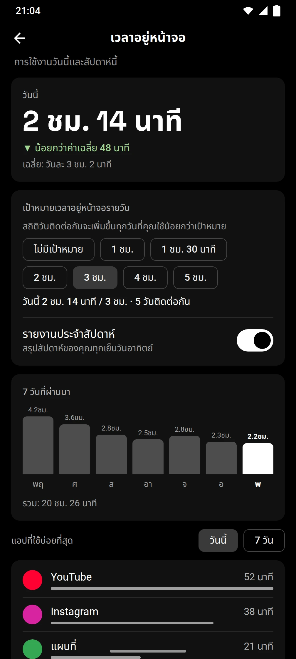 ภาพหน้าจอของแอป Timeout